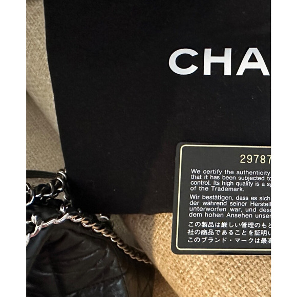 Auth CHANEL Quilted Calfskin 'Chain Around' Large Flap Handbag- Black - NEW - Picture 11 of 15